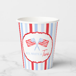 Gobelets En Papier Preppy Boys Red White & Two Patriotic Birthday