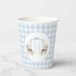 Gobelets En Papier Preppy Southern Blue Boy Deer Baby shower
