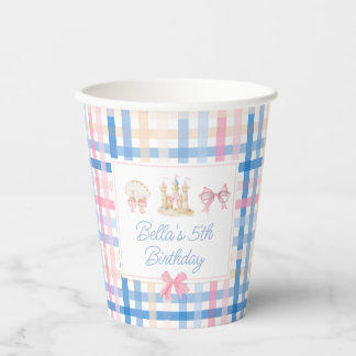Gobelets En Papier Preppy Watercolor Beach Party tasse de papier