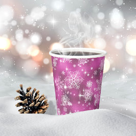 Gobelets En Papier Prettiest Snowflakes Motif Orchid rose ID846