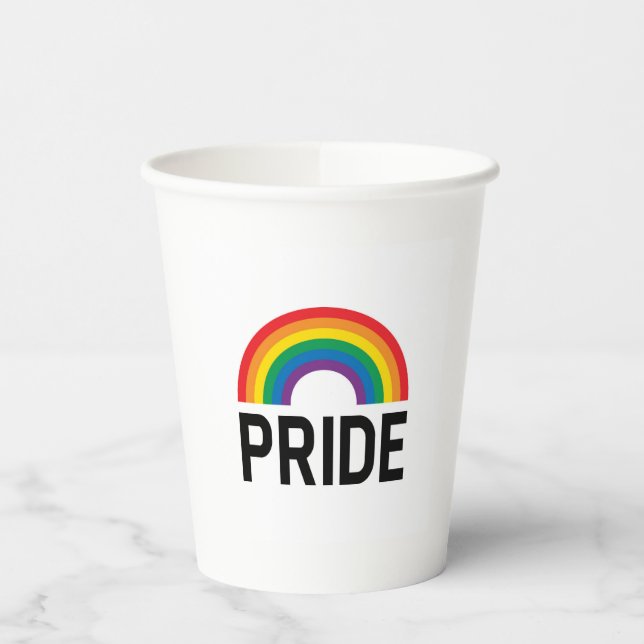 Gobelets En Papier Pride arc-en-ciel (Gauche)