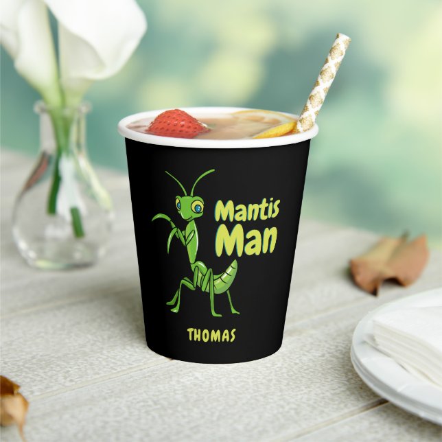 Gobelets En Papier Prier Mantis Man Green Garden Insect Personnaliser (Insitu)
