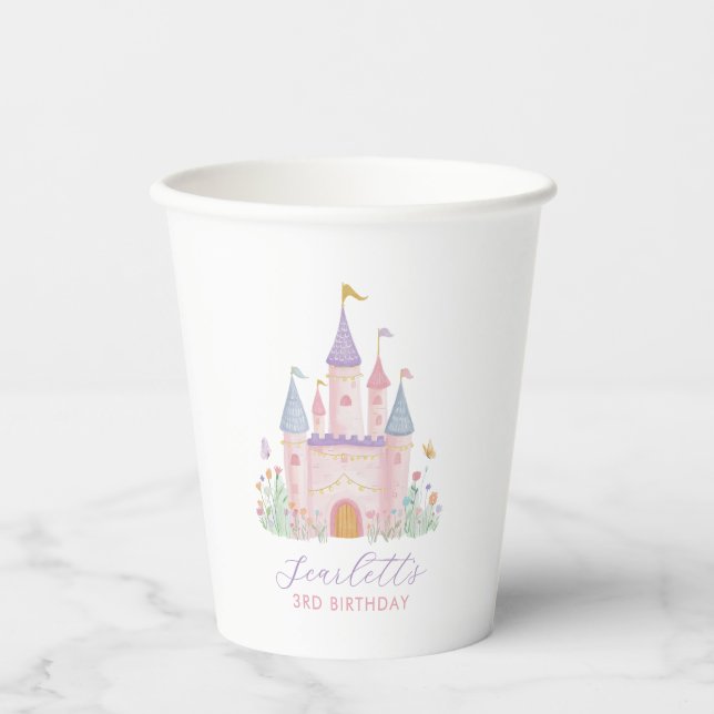Gobelets En Papier Princess Birthday Enchanted Castle Girls Party (Recto)