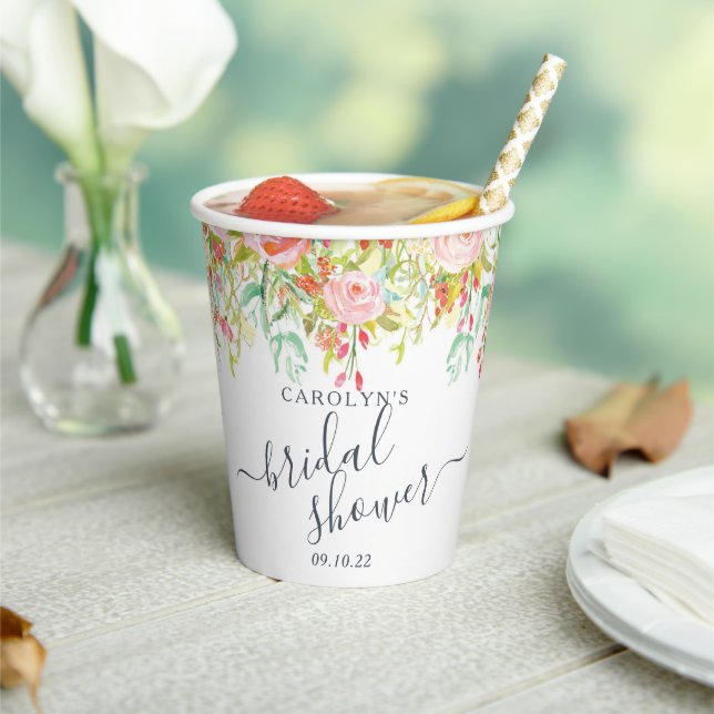 Gobelets En Papier Printemps Été Floral | Enterrement de vie de jeune (Insitu)