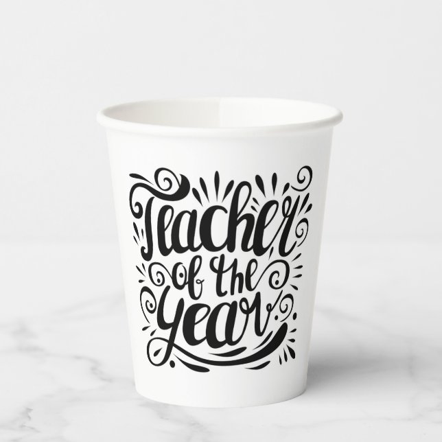 Gobelets En Papier Professeur de l'année (Gauche)