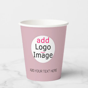 Gobelets En Papier Professionnel Personnalisé Dusté Rose Hue
