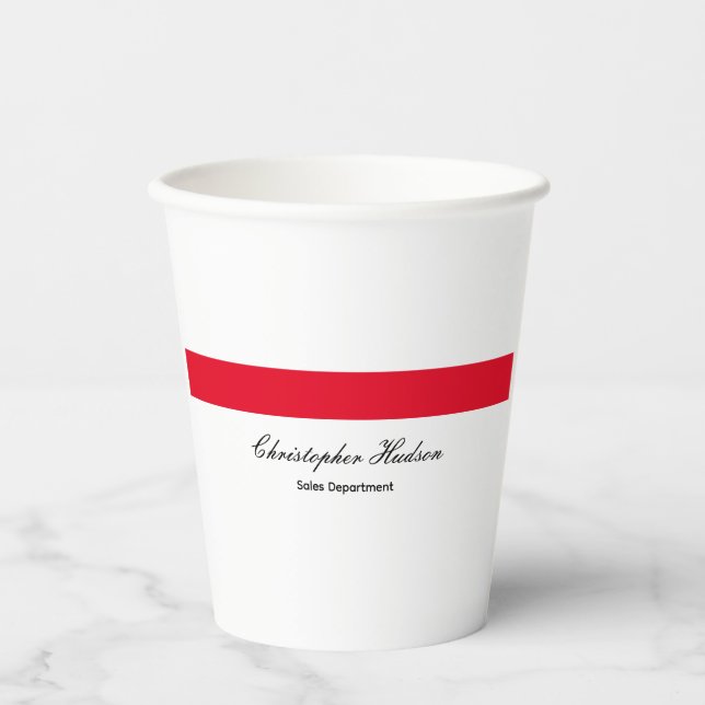 Gobelets En Papier Professionnel Simple Rouge Blanc (Recto)