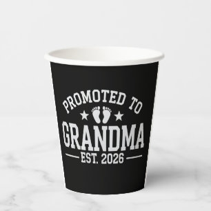 Gobelets En Papier Promue grand-mère dès 2026 Grands-parents Bébé 