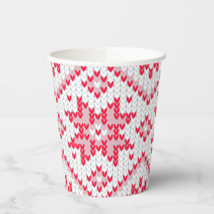 Gobelets En Papier Pull de Noël tricoté rouge flocon de neige