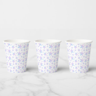 Gobelets En Papier Purple Blue stars Princess Theme Anniversaire