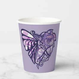 Gobelets En Papier Purple Fairy Garden Rose Fées Jardinage Coeur