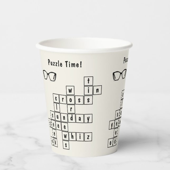 Gobelets En Papier Puzzle de mots croisés personnalisés, cadres de lu (Recto)