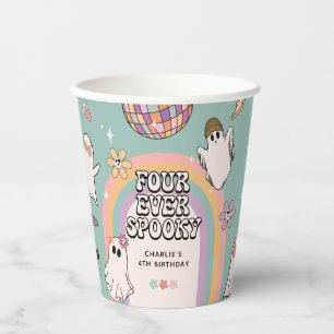 Gobelets En Papier Quatre Jour Éffrayant d'Halloween 4e anniversaire