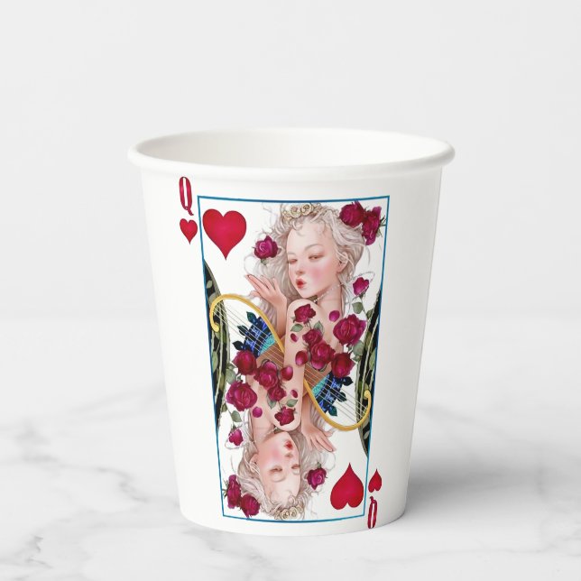 Gobelets En Papier Queen of Hearts Surdimensionné Graphisme, Jouer de (Verso)