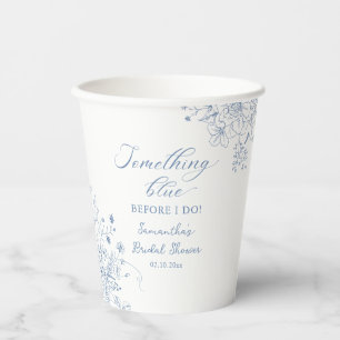 Gobelets En Papier Quelque Chose de Bleu Avant la Fête de Mariage