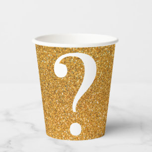 Gobelets En Papier Question Mark Bachelorette Gold Parties scintillan