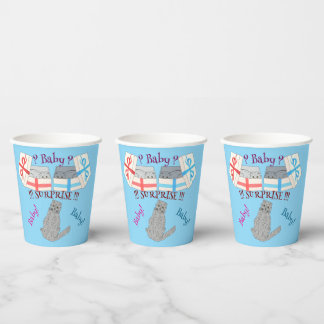 Gobelets En Papier Qui va naître surprise Bébé