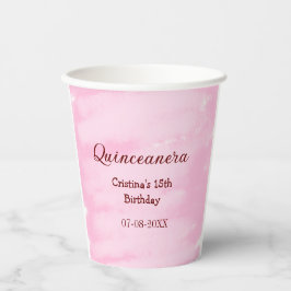 Gobelets En Papier Quinceanera anos 15e anniversaire ajouter nom text
