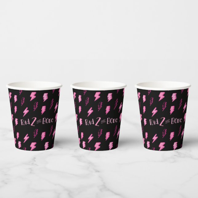 Gobelets En Papier Rad DEUX L'Os, Filles Éclair Rose (Multi)