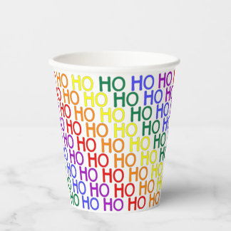 Gobelets En Papier Rainbow Ho Ho Ho Coupe Motif de papier