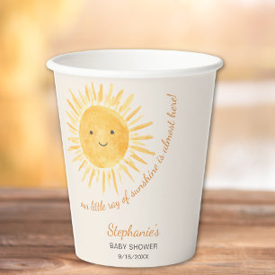 Gobelets En Papier Ray Of Sunshine Baby shower