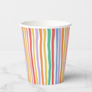 Gobelets En Papier Rayure Colorée 