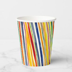 Gobelets En Papier rayures colorées
