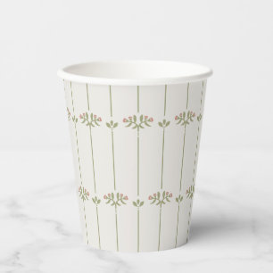 Gobelets En Papier Rayures traditionnelles botaniques victoriennes