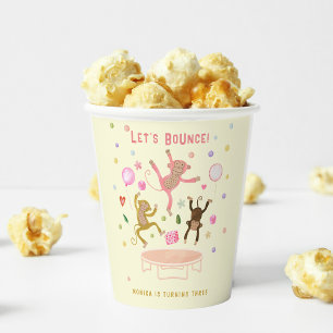 Gobelets En Papier Rebondissons sauter singes anniversaires de enfant