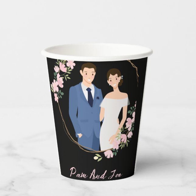 Gobelets En Papier Réception de mariage sur mesure (Recto)
