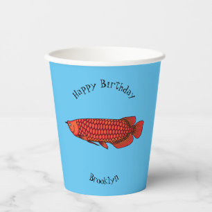 Gobelets En Papier Red Arowana fish cartoon