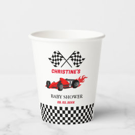 Gobelets En Papier Red Car Race Baby shower