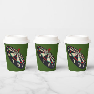Gobelets En Papier Red Dart Bullseye Dartboard, Paper Party Cup