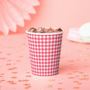 Gobelets En Papier Red En vichy premier anniversaire