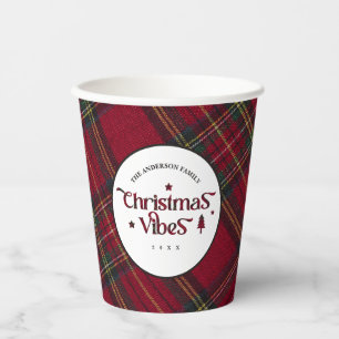 Gobelets En Papier Red & Green Tartan Wonderland : Vibes de Noël