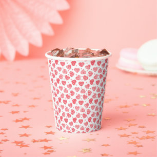 Gobelets En Papier Red Hearts Valentines Day Love