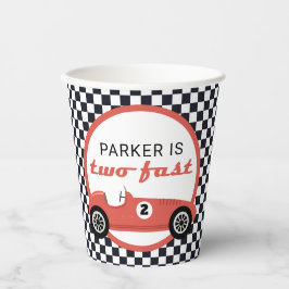 Gobelets En Papier Red Race Car Boy Racing Deux Fête d'Anniversaire R