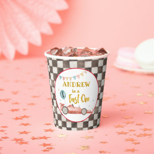 Gobelets En Papier Red Racing Voiture Anniversaire Coupe de papier
