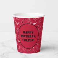 Red Western Bandana Imprimer fête d'anniversaire