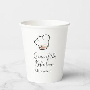 Gobelets En Papier Reine de la cuisine chef cuisinier ajouter nom cou