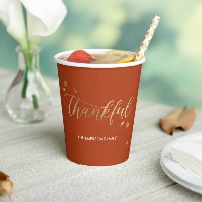 Gobelets En Papier Remerciements Automne Thanksgiving Party Paper Cup (Insitu)