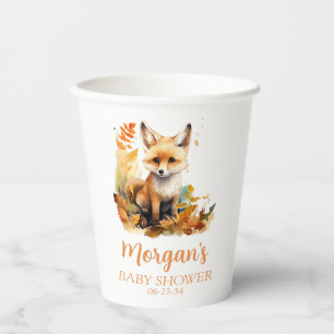 Gobelets En Papier Renard de la forêt mignonne Baby Shower