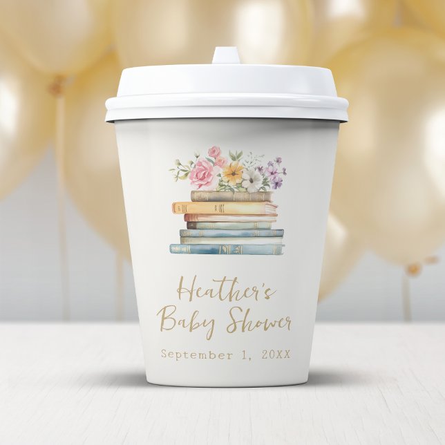 Gobelets En Papier Réserver thème Baby shower tasses de papier (Book Theme Baby Shower Paper Cups by Painted Paperie
)