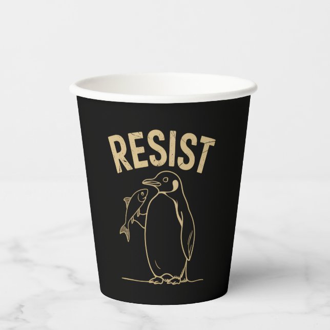 Gobelets En Papier Résister aux activistes des pingouins Manifestatio (Recto)