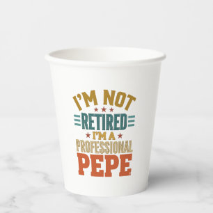 Gobelets En Papier Retraite Professionnelle Pepe Typographie Vintage