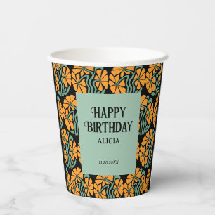 Gobelets En Papier Retro Funky Super Daisy Flower Anniversaire