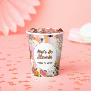 Gobelets En Papier Retro Grooy Allons au ghoul Halloween Anniversaire