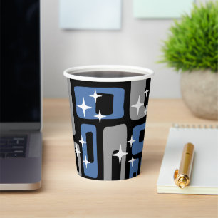Gobelets En Papier Retro Mid-Century Moderne Abstrait