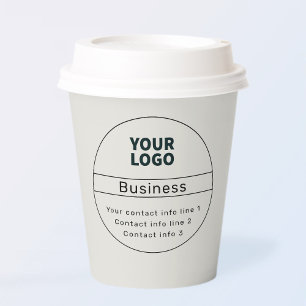 Gobelets En Papier Retro-Modern Business ou Marque Coordonnées