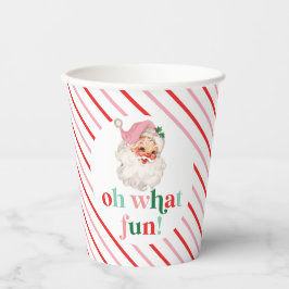 Gobelets En Papier Retro Pink Père Noël Oh Quel Amusant